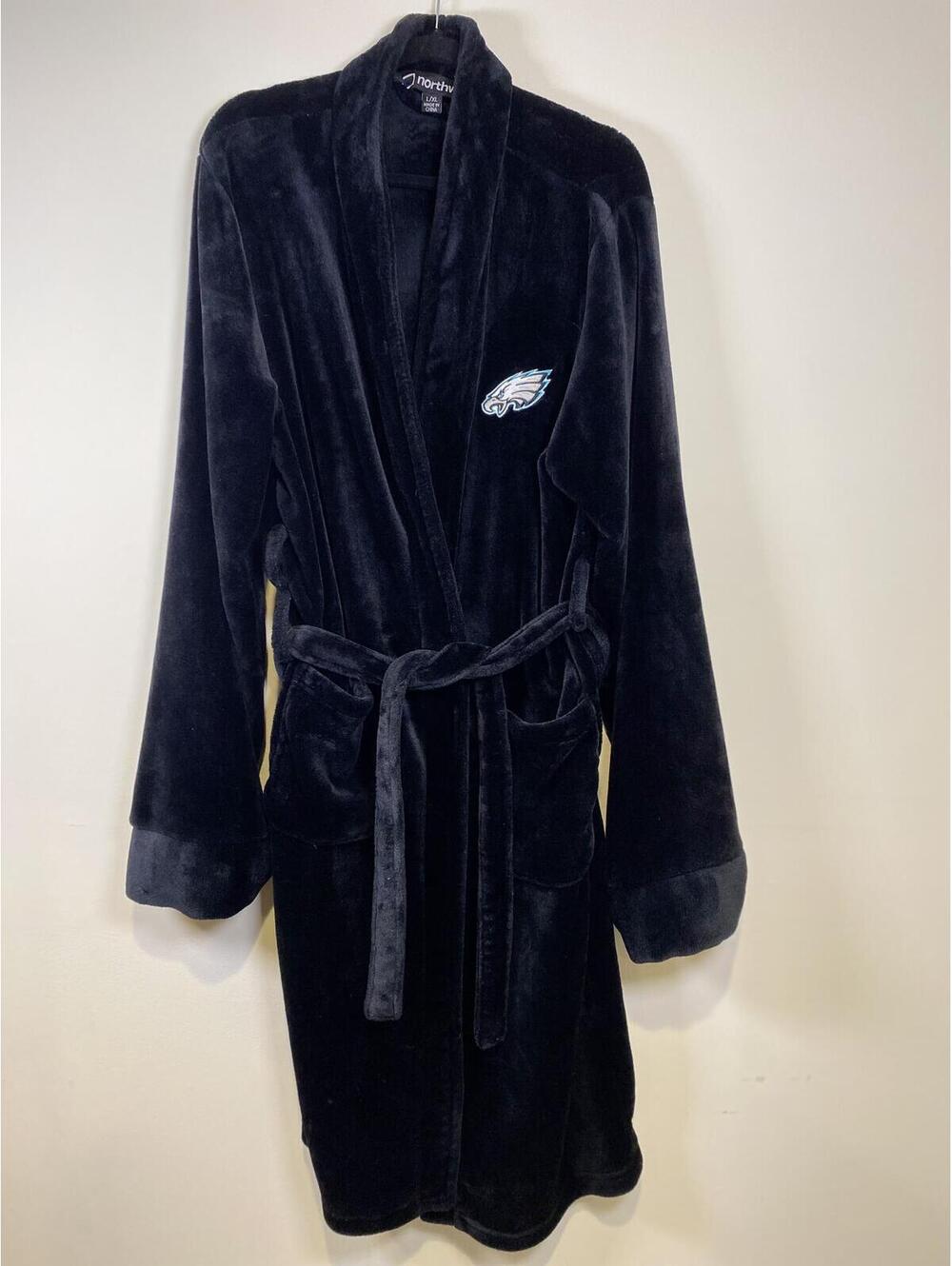 Philadelphia Eagles Black Plush Robe L/XL
